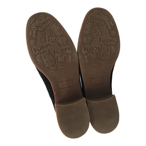 Korks Distressed Suede Leather 10 Ankle Boot Back Zip Low Heel Shoe Black Q48909 - Picture 7 of 12